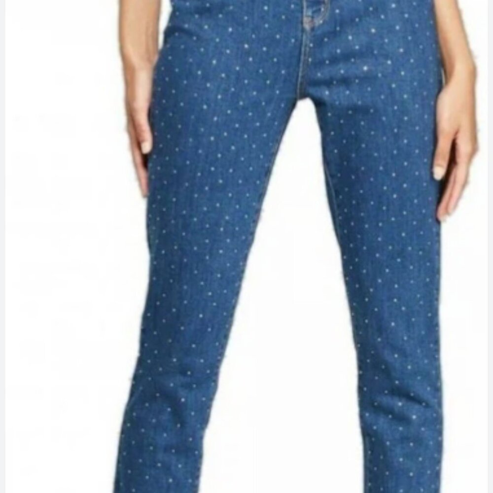 Wild Fable High Rise Rhinestone Mid Wash Skinny‎ Jeans Women's 8